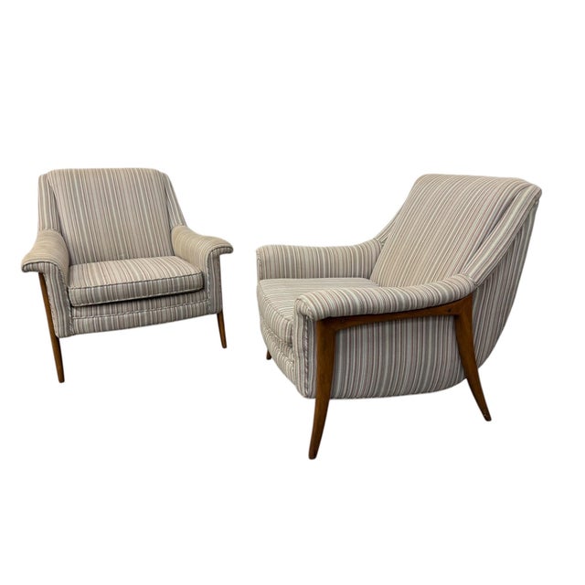 Mid-Century Modern Mid-Century Modern Kroehler Avant Walnut Upholstered Arm Chairs - Set of 2 For Sale - Image 3 of 7