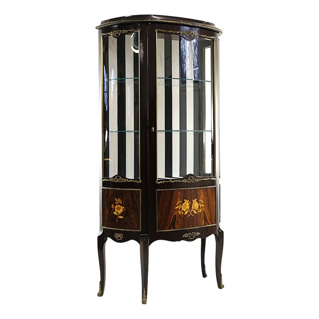 Louis XV / Louis XVI Style Display Cabinet, 1950s For Sale