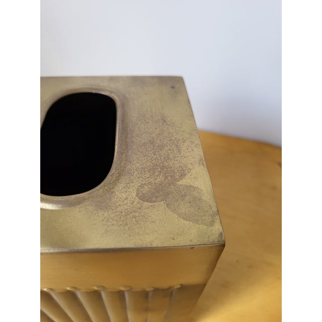 1990s Vintage 1990s Paradigm Brass Tissue Box Cover For Sale - Image 5 of 9