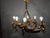 1930s Spanish Gothic Style Chandelier in Gilt Wrought Iron and Wood For Sale - Image 13 of 14
