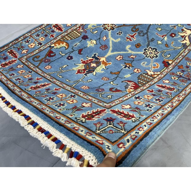 Blue Sultani Persian Style Floral Area Rug, 3'2" X 4'11" For Sale - Image 11 of 13