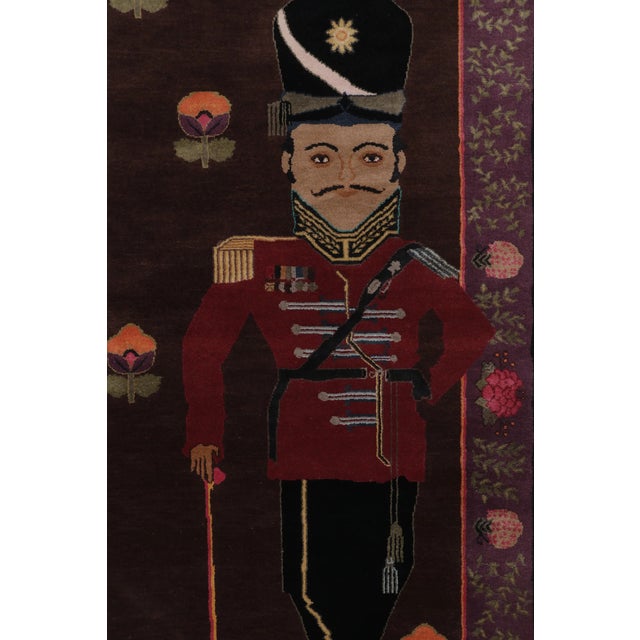 Rug & Kilim’s Modern Classics "Sipahi" Pictorial Runner Rug in Mahogany and Red For Sale In New York - Image 6 of 9