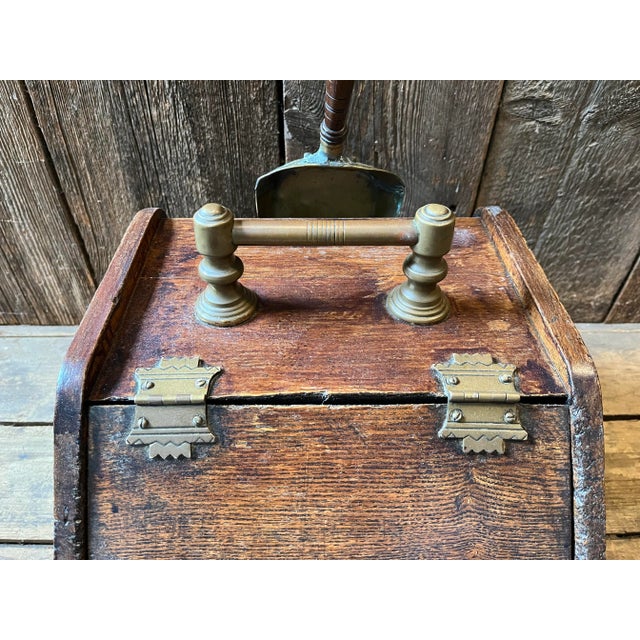 Antique English Oak Coal Bin For Sale - Image 4 of 10