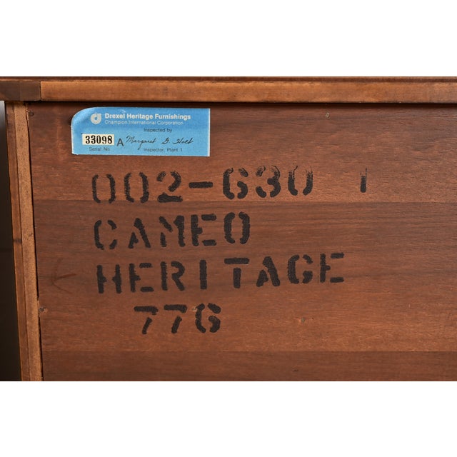 Drexel Heritage French Regency Louis XVI Burl Wood Nightstands, Pair For Sale - Image 14 of 15