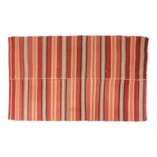 Vintage Red Striped Kilim Rug For Sale
