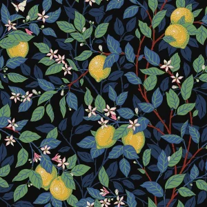 SAMPLE - Boråstapeter Citronträd Wallpaper In Spruce And Blue