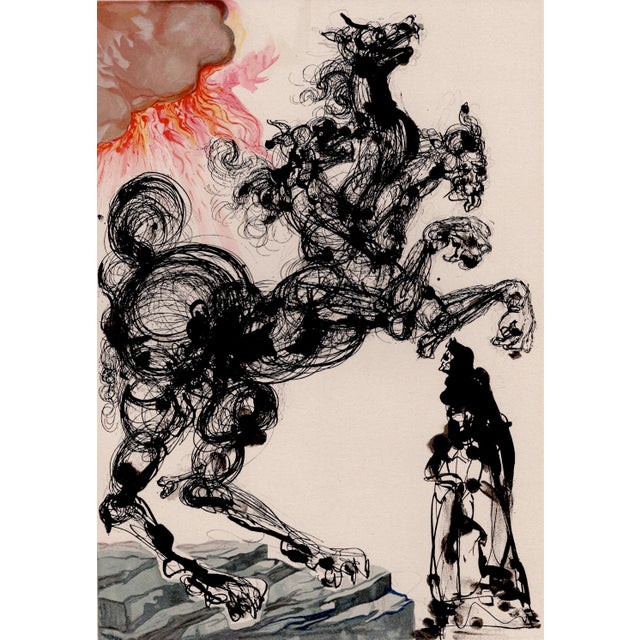 Salvador dali (1904-1989) cerbero (cerberus) plate 6 from "la divina commedia" (the divine comedy), referring to inferno,...