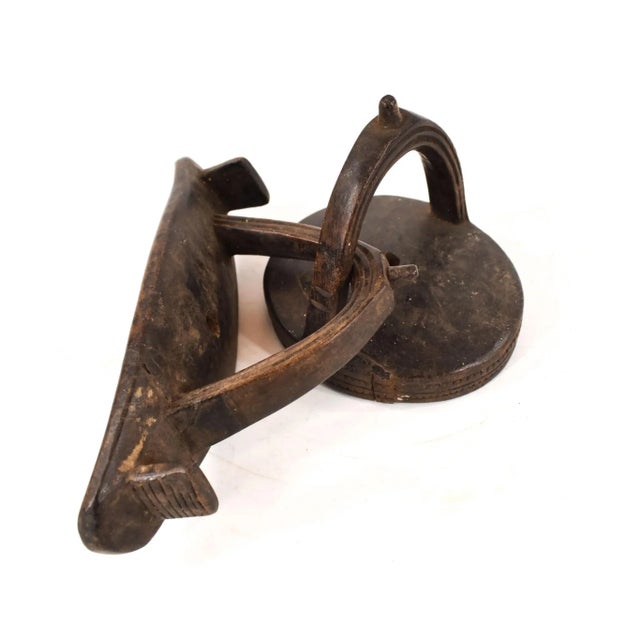 Tribal Mid-Century African Wood Headrest For Sale - Image 3 of 7