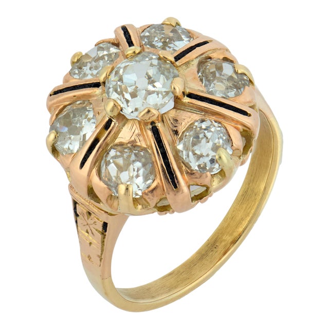 19th Century Victorian 2.00 Carat Old European Cut Diamond 14k Yellow Gold Ring, Size 6.5 For Sale
