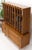 Walnut mid century modern two-part hutch credenza display cabinet glass doors For Sale - Image 11 of 16