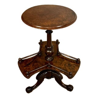 Antique Victorian Burr Walnut Lamp Table, 1860 For Sale