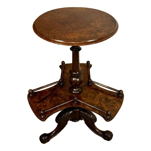 Antique Victorian Burr Walnut Lamp Table, 1860 For Sale