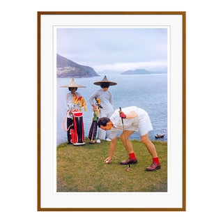 Toni Frissell 'Golfing in Hong Kong' Archival Pigment Print Framed in Brown For Sale