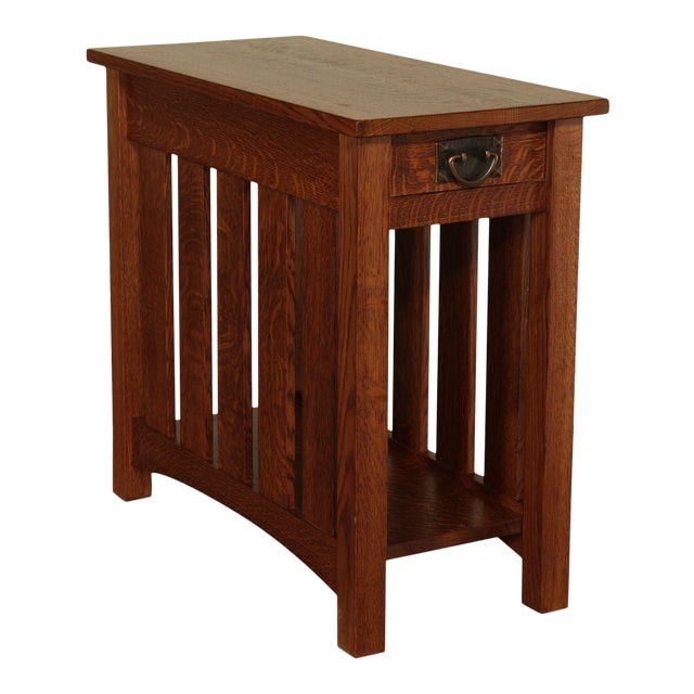Woodruff Mission Oak Arts Crafts One Drawer Slat Side Nightstand Chairish