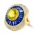 GIA Certified 10Ct Natural Ceylon Yellow Sapphire, Blue Sapphire & Diamond Ring For Sale - Image 13 of 18