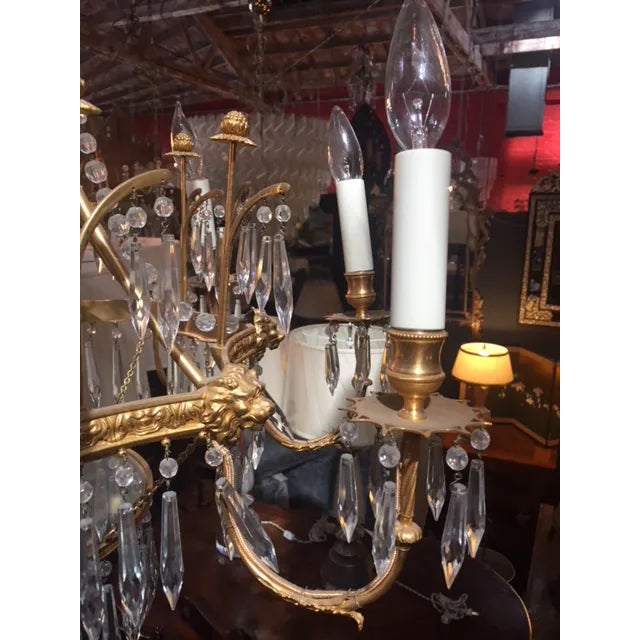 Vintage Neo-Classic Brass Dore Chandalier For Sale - Image 12 of 13