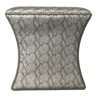 Bernhardt Interiors Modern Faux Snake Skin Ottoman For Sale