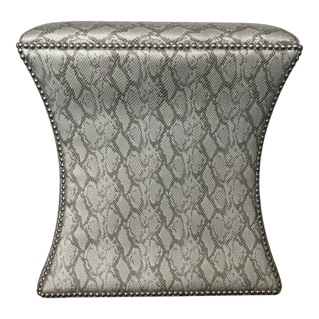 Bernhardt Interiors Modern Faux Snake Skin Ottoman For Sale