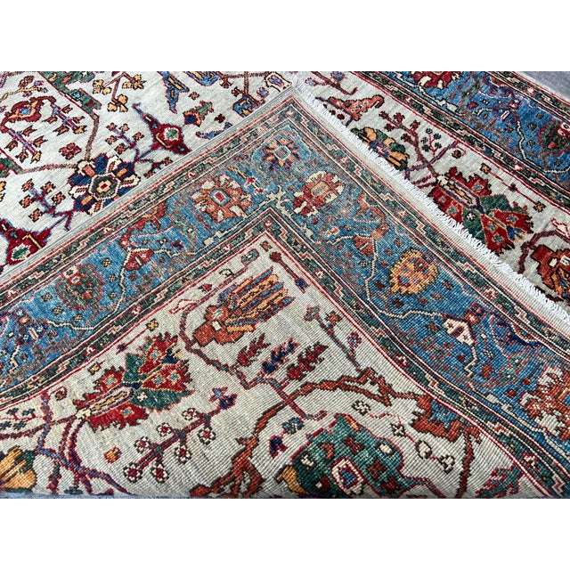 Serapi Bidjar One-of-a-Kind Hand-Knotted Runner Rug in Ivory 4'10 X 6'10 For Sale - Image 10 of 12