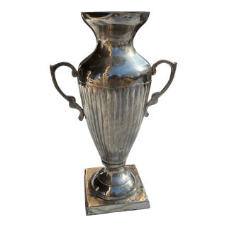 1970s Silver Trophy Style Vase For Sale