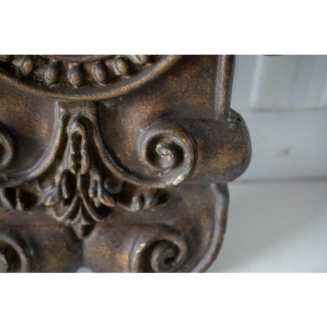 Vintage Brown Art Nouveau Revival Small Wall Mirror For Sale - Image 4 of 8