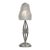 Degue French Art Deco Table Lamp 1930s - Floral Glass & Nickeled Bronze For Sale