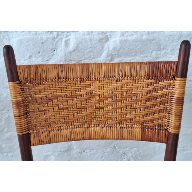 Teak Dining Chairs with Patinated Cane Seats and Backs after Gio Ponti, Italy, 1950s, Set of 4 For Sale - Image 15 of 16