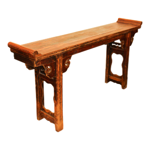 19th Century Chinese Painters Table, Original Lacquer, Elmwood