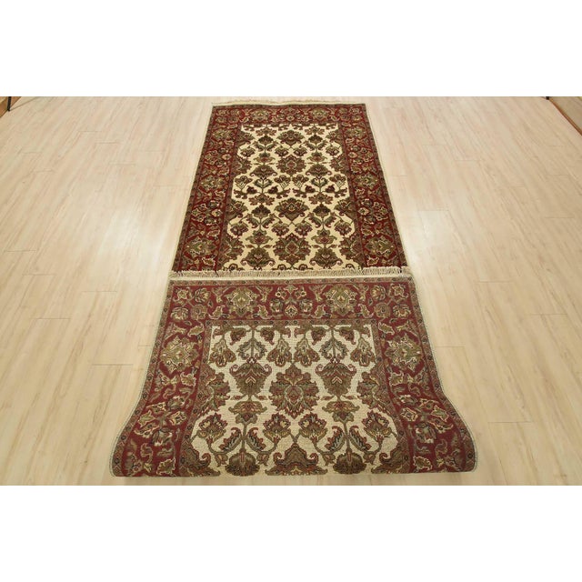 Agra Runner 4’2” X 12′ Ivory Wool Traditional Hand-Knotted Oriental Rug For Sale - Image 12 of 13