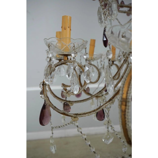 Outstanding Vintage Crystal Decorator Chandelier For Sale In Philadelphia - Image 6 of 12