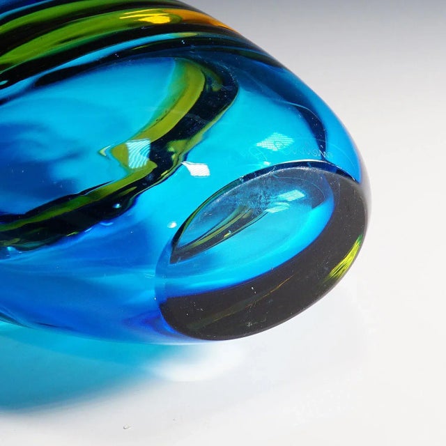 Blue Large Doppio Incalmo Vase by Alfredo Barbini, Venice, 1965 For Sale - Image 8 of 11