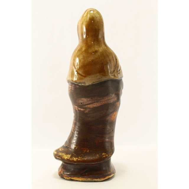 19th Century Joseon Dynasty Korean Ceramic Guanyin / Quan Yin / Gwan-Eum Figurine For Sale - Image 4 of 12