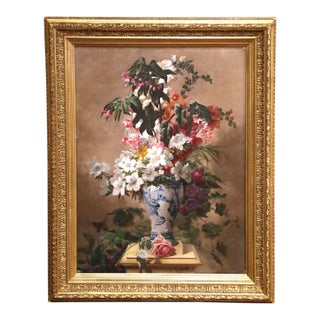 19th Century European Floral Still Life Oil Painting Signed Karl Ruperti For Sale