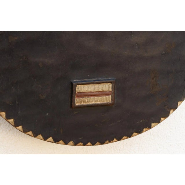 1960s Midnight Black Painted African Sun Mask For Sale - Image 5 of 11