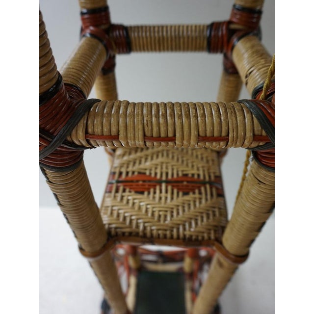 Wood Art Nouveau Rattan Wicker Floor Lamp, 1890s For Sale - Image 7 of 18