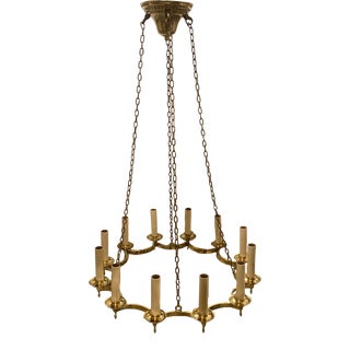 1940’s French Gilt Bronze Chandelier For Sale