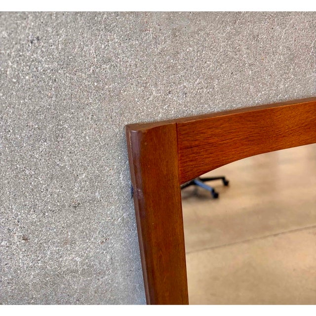 Vintage MCM Walnut Mirror For Sale In Los Angeles - Image 6 of 6