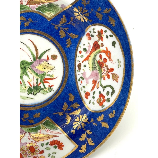 Chamberlains Worcester 'Africa' Pattern Cobalt Blue Plate For Sale In West Palm - Image 6 of 8
