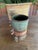 Ceramic Handbuilt Textured Ceramic Vase: Green Brown Glaze Studio Pottery Sculpture For Sale - Image 7 of 12