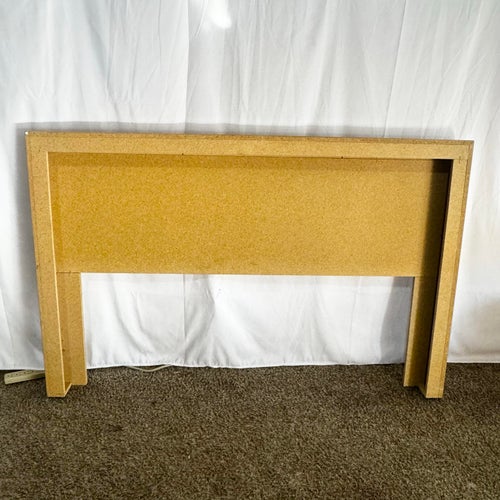 Postmodern Faux Tan/Beige Marble Laminate Waterfall Queen Headboard Headboards