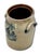 Blue Small 1 Gallon Size Blue Decorated Antique American Stoneware Butter Churn Crock by Cowden & Wilcox Harrisburg Pennsylvania For Sale - Image 8 of 18