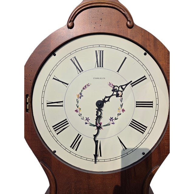 Ethan Allen Swedish Home Grandfather Clock Bombe Mora Longcase Bombay For Sale - Image 16 of 17