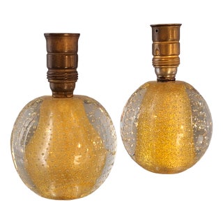 Small Murano Glass Lamps in the style of Archimede Seguso, 1970s, Set of 2 For Sale