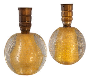 Small Murano Glass Lamps in the style of Archimede Seguso, 1970s, Set of 2