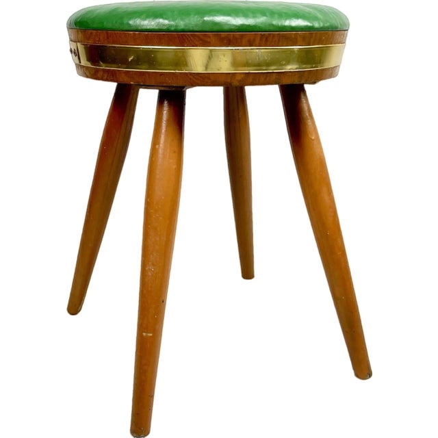Folk Austrian Rustic Country Stool, 1970s For Sale
