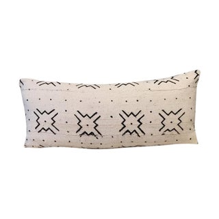 Vintage African Ivory Textile Lumbar Pillow For Sale
