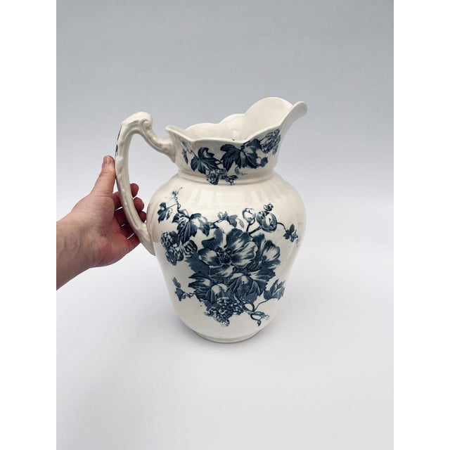 Antique Edwardian Kent Pattern Ironstone Jug from S. Hancock & Sons, 1890s For Sale - Image 9 of 10