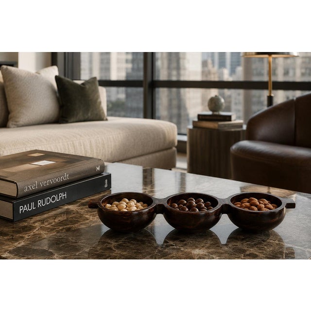 Decorative Tray with Three Compartments in Brazilian Rosewood by Jean Gillon, Brazil, 1950s - Lot 931 For Sale - Image 15 of 17