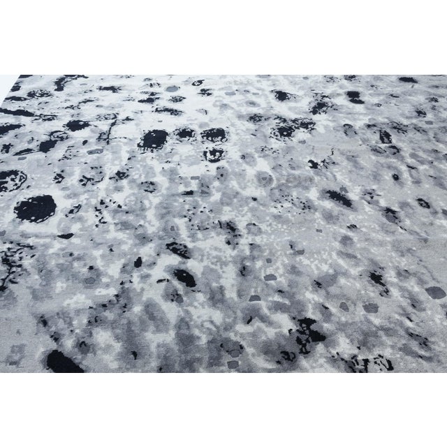 Gray Contemporary Smoky Leopard Rug in Black and Grey by Doris Leslie Blau For Sale - Image 8 of 10