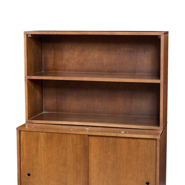 Mid 20th Century Paul McCobb for Planner Group Mid Century Sliding Door Cabinet With Hutch - Pair For Sale - Image 11 of 14